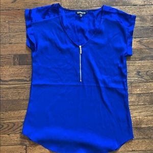 Express silky top, electric blue